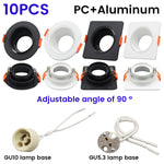 projecteur réglable led blanc base gu10 gu5.3 multiple forme ronde carrée