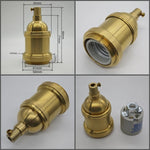 socquettes ampoule dorées douille blanche vintage base laiton fixations classiques ul sécurité echangement facile