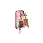 porte clés artisanal pagodes bleu doré rose blanc oiseaux décoratif(chainé)