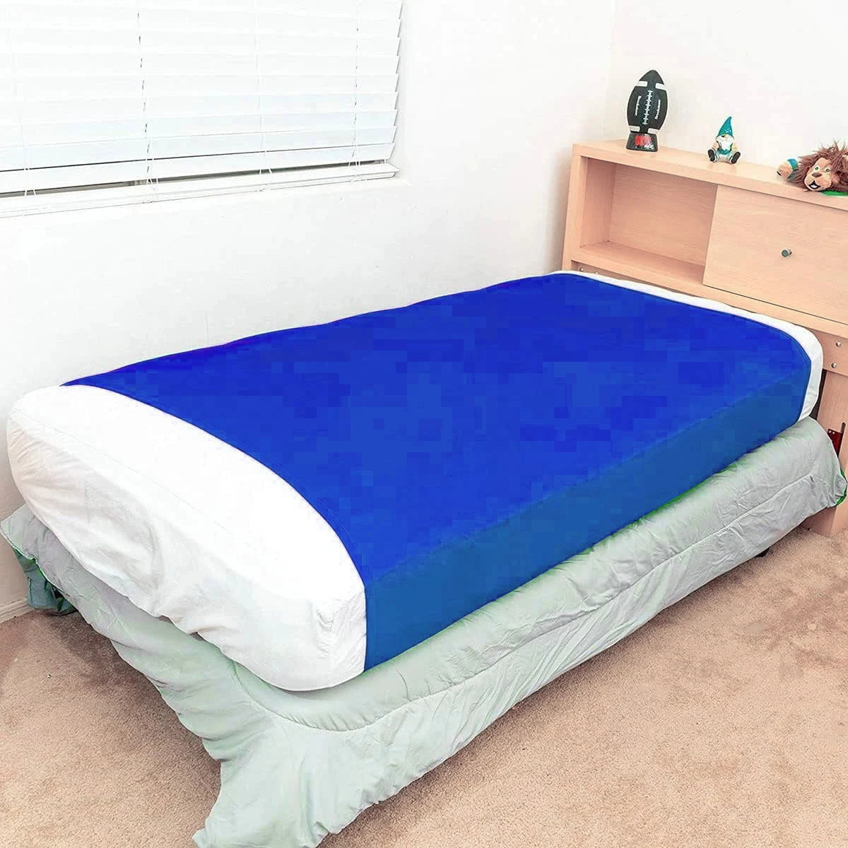 couverture sommeil bleu uni moderne enfant adulte polyester lit 132cm 69cm