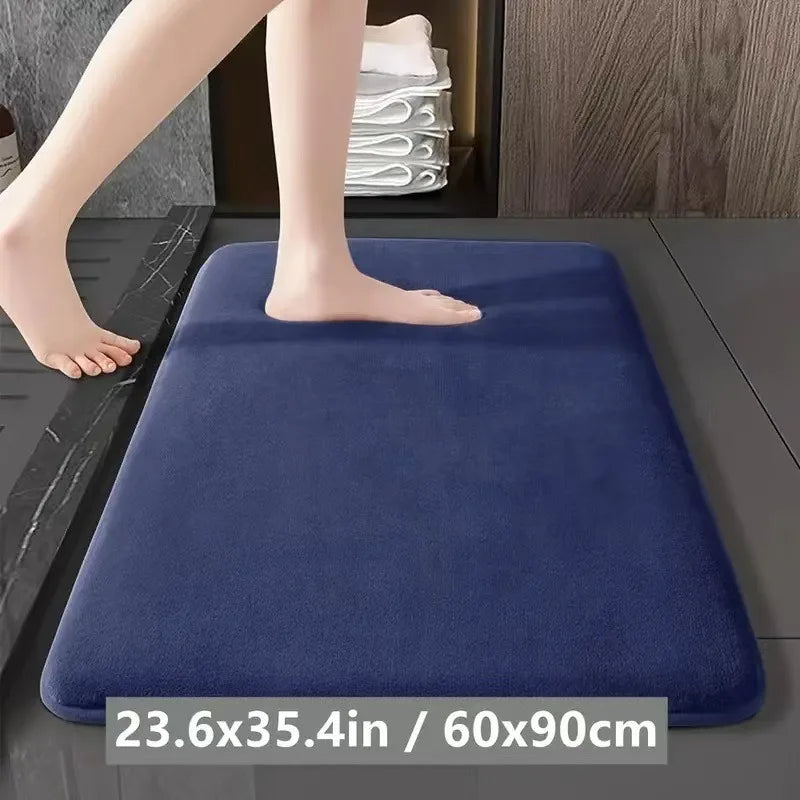 tapis sol salle bain gris rose velours antidérapant moderne mousse mémoire forme pvc adhésif