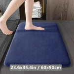 tapis sol salle bain velours gris noir moderne antidérapant absorbant maison