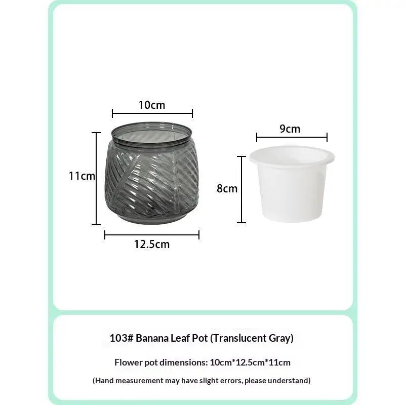 pots fleurs auto arrosants plantes vertes moderne geometrie feuilles ovales plastique blanc