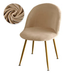housse chaise velours unie moderne beige verte mariage banquet accueil fixe pieds métalliques dorés