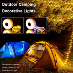 guirlande lumineuse camping modes led rechargeable portable sécurité décoration extérieure fil transparent losange gravé