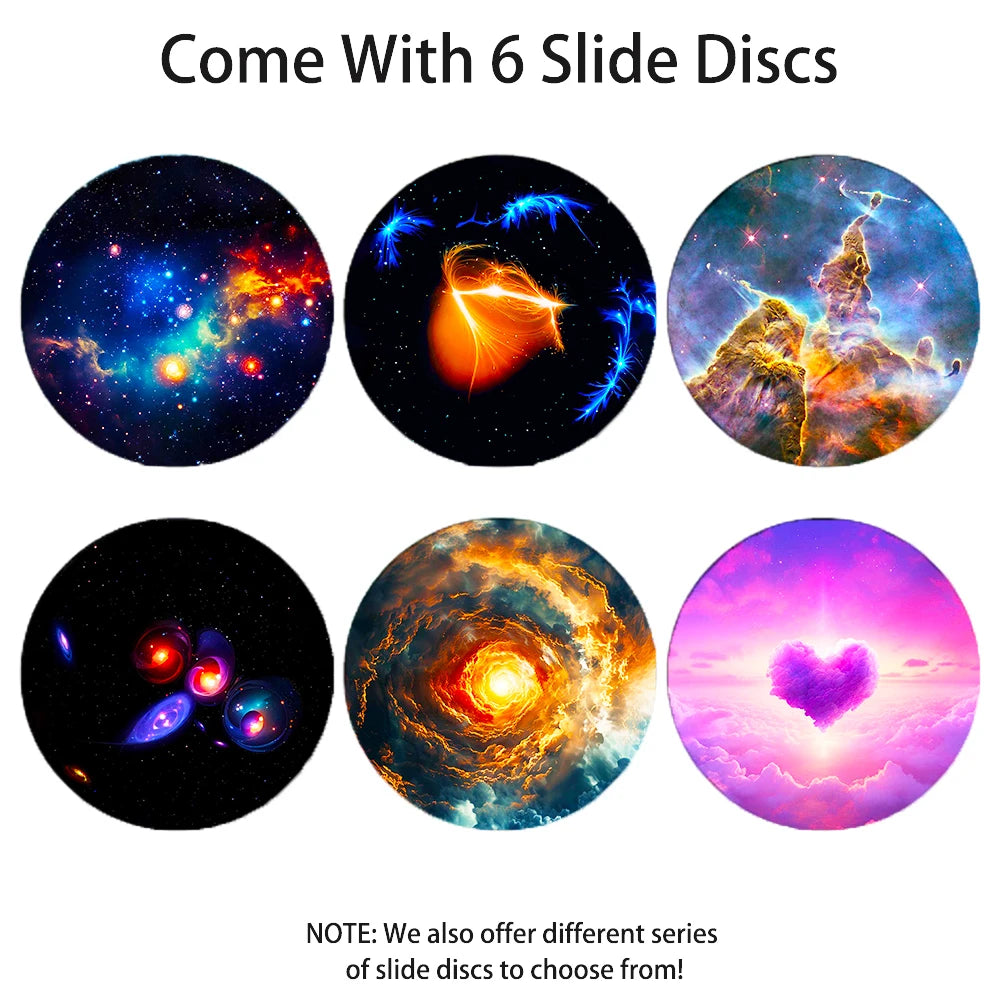 projecteur mural blanc noir univers planètes galaxies coeurs poissons coraux patterns 4k hd