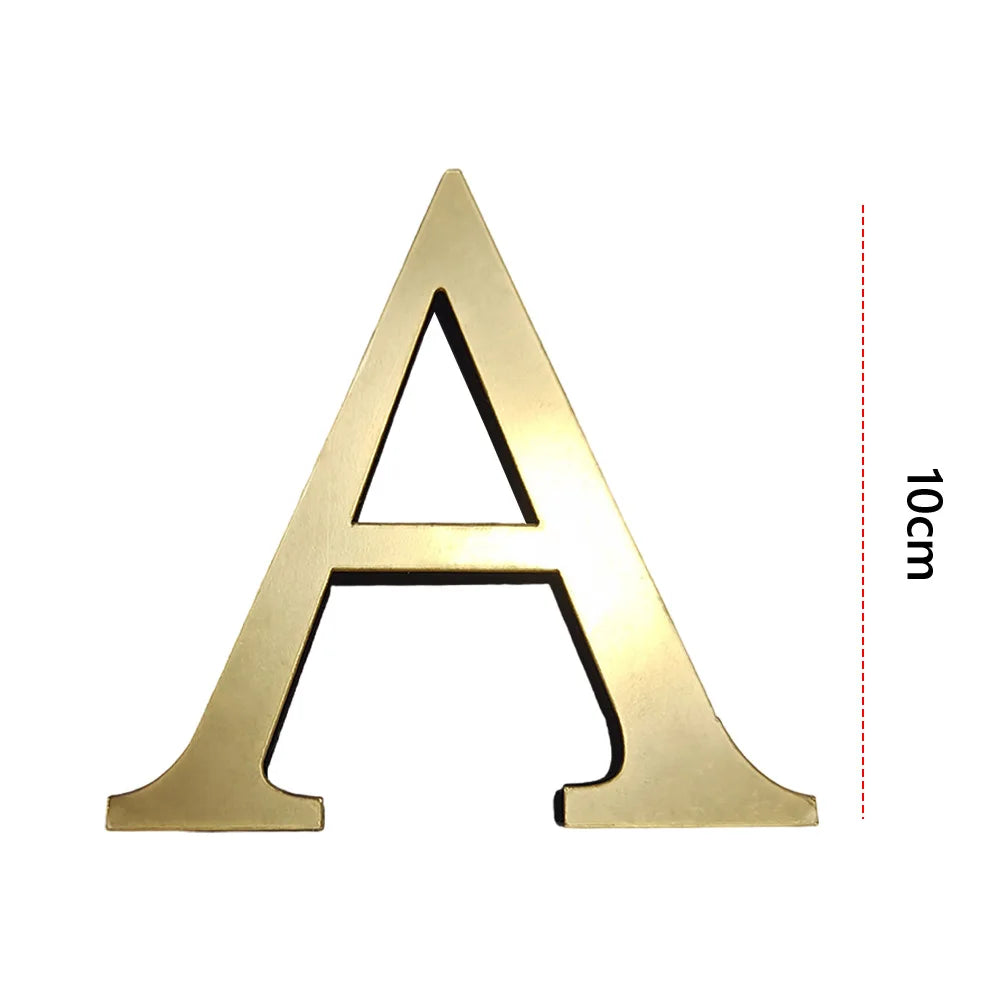 lettres murales or brillantes classiques adhésives alphabet anglais diy stickers decoration maison 10cm