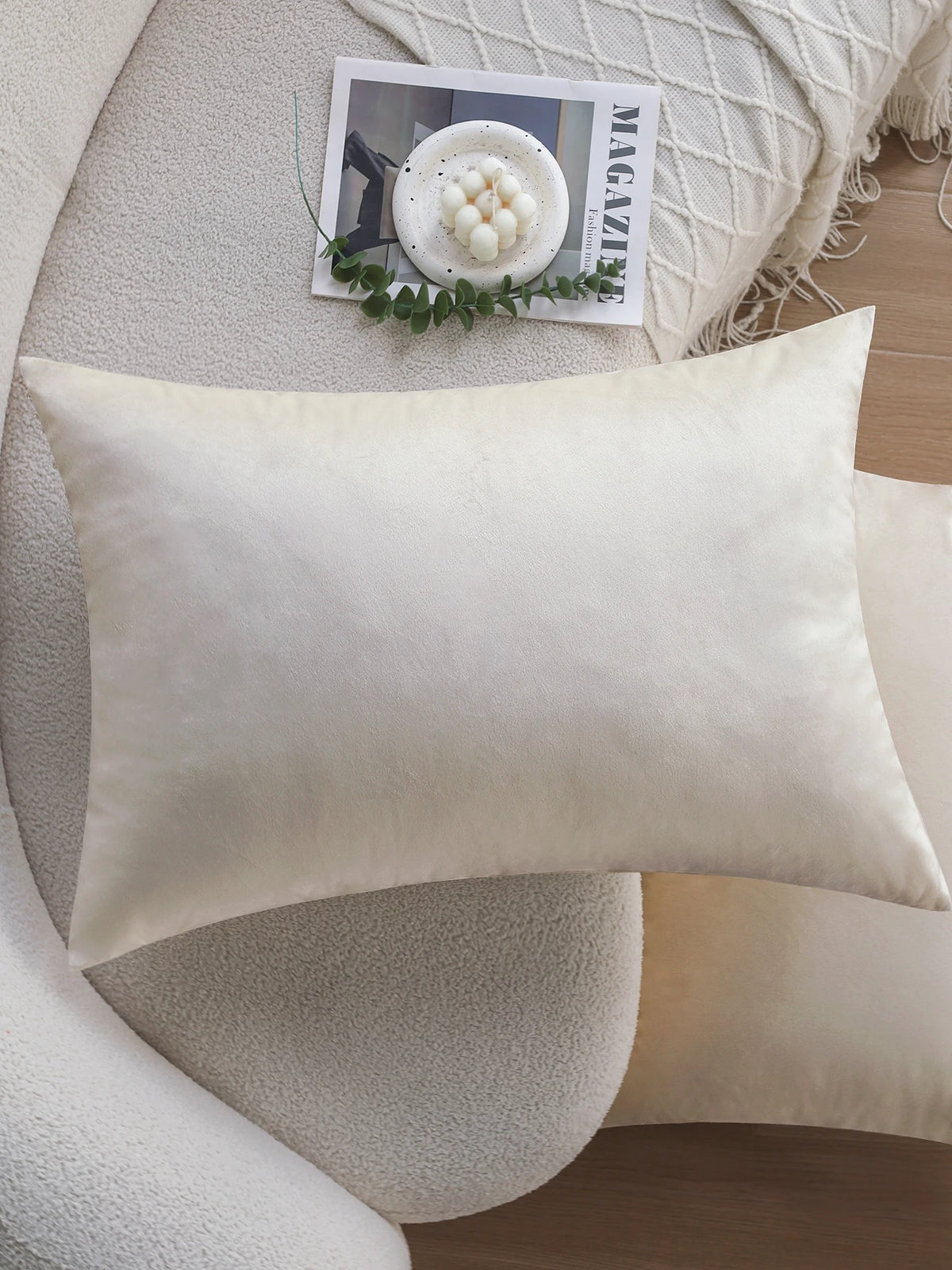housse coussin velours doux jaune moderne 50x70cm décoration maison canapé voiture