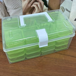 boîtes rangement plastique rose bleu vert orange modernes pratiques poignée