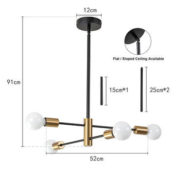 chandelier moderne globes blancs noir minimaliste led lumiereintérieur aluminium fixe