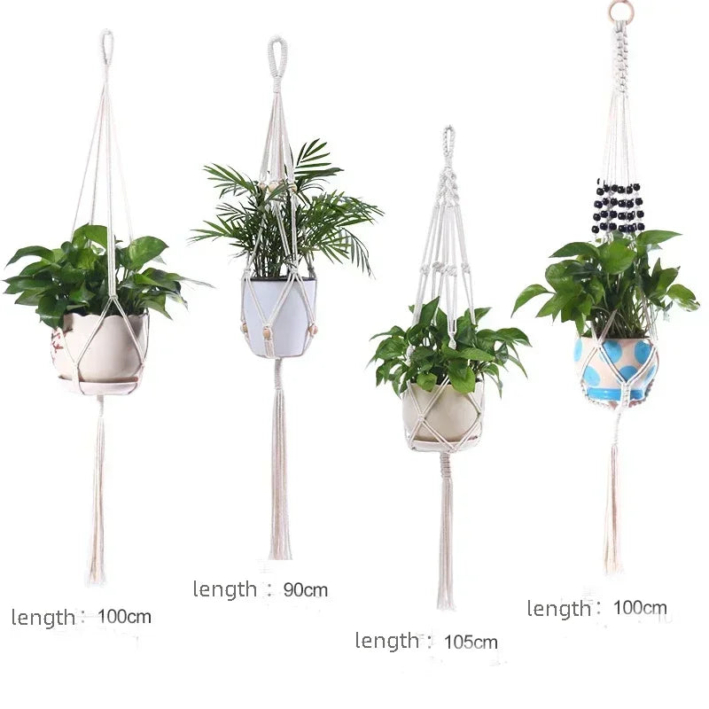support plante suspendue macramé blanc violet noir artisanal boho anneau pot plante 100cm 90cm