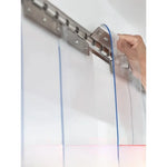 rideau porte transparent pvc moderne isolation coupe vent 18x200cm eyelets fixations