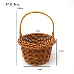 panier tressé marron clair poignée utilisation multiple réutilisable traditionnel maison fleurs rangement