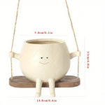 pots fleurs suspendus résine visage souriant chaise bascule balançoire tasse blanc personnaliséextérieurintérieur