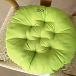 coussin rond épais pièces bleu clair vert foncé gris moderne douillet uni polyester hand