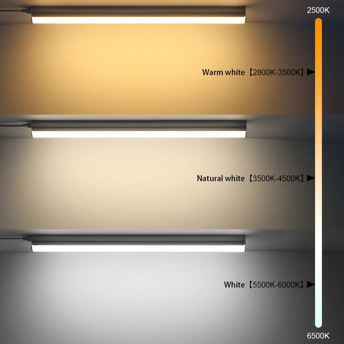 tube led blanc 50cm aluminium t5 éclairage intérieur moderne clips fixations