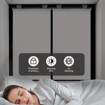 rideaux enrouleurs sans perçage blancs stores verticaux opaques moderne clips magnétiquesintérieur chambre kitchen no