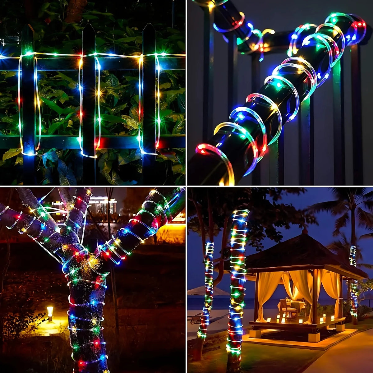 guirlande lumineuse multicolore 200 led modes clips moderneextérieur jardin fêtes