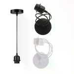 lampe suspendue moderne blanc noir adhésif câble socle rond métal variante 100cm 120cm 150cm