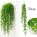 plantes artificielles suspendues feuilles vertes modernes décoratives extérieures accrochées ovales veinées opaques vivantes