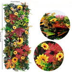 décoration murale panneau végétal artificiel feuilles fleurs moderne intérieur vert jaune rouge blanc