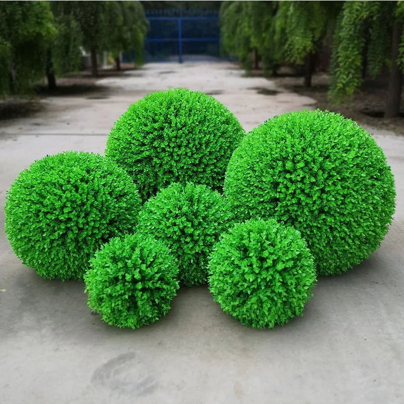 boule herbe artificielle verte moderne extérieur décoration jardin balcon mariage exposé