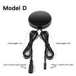 interrupteur tactile blanc noir rond lisse moderne adhésif câble connecteur 52mm 7mm touch dimmable