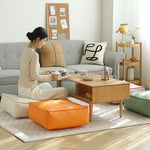 coussin sol orange gris minimaliste cuir aspect mat lavable moderne adultes