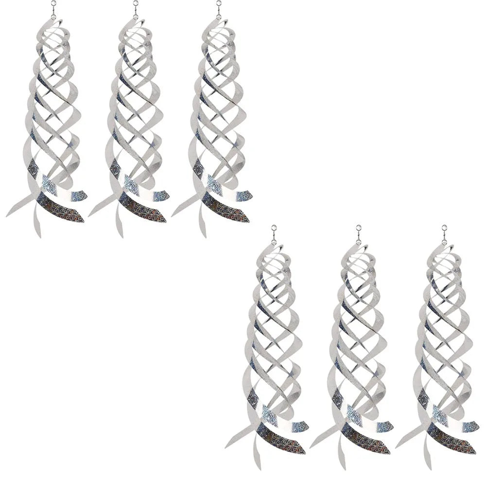 spirale réfléchissante anti oiseau décorative extérieure moderne suspendue jardin argente bleu verte