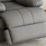 fauteuil relax contemporain cuir gris bois simple moderne poignées bouton commande