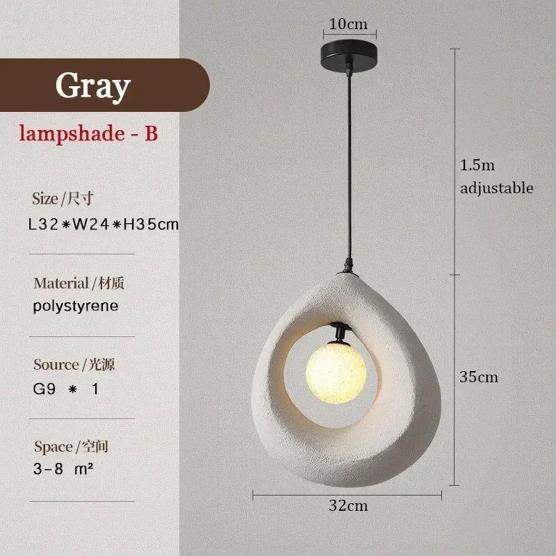 suspension lumineuse moderne gris texturé ampoule câble suspendu scandinave chambre salon decoration