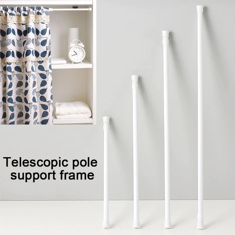 tringle télescopique extensible blanc moderne rideau serviettes carreaux floral minimaliste douche