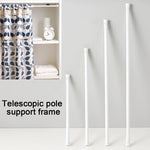 tringle télescopique extensible blanc moderne rideau serviettes carreaux floral minimaliste douche