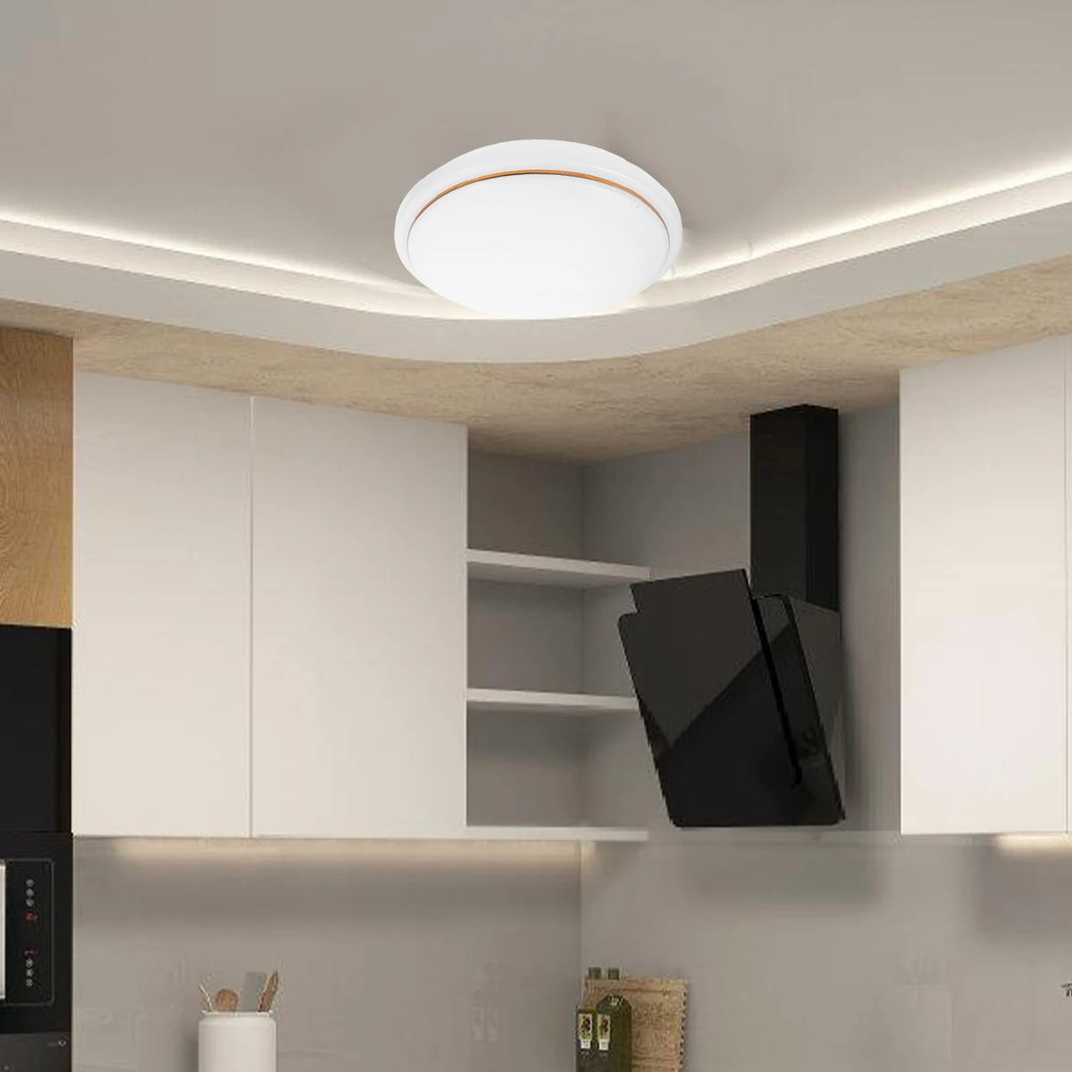 luminaire encastré moderne plaque blanche ronde minimaliste 25x4cm chambre salon
