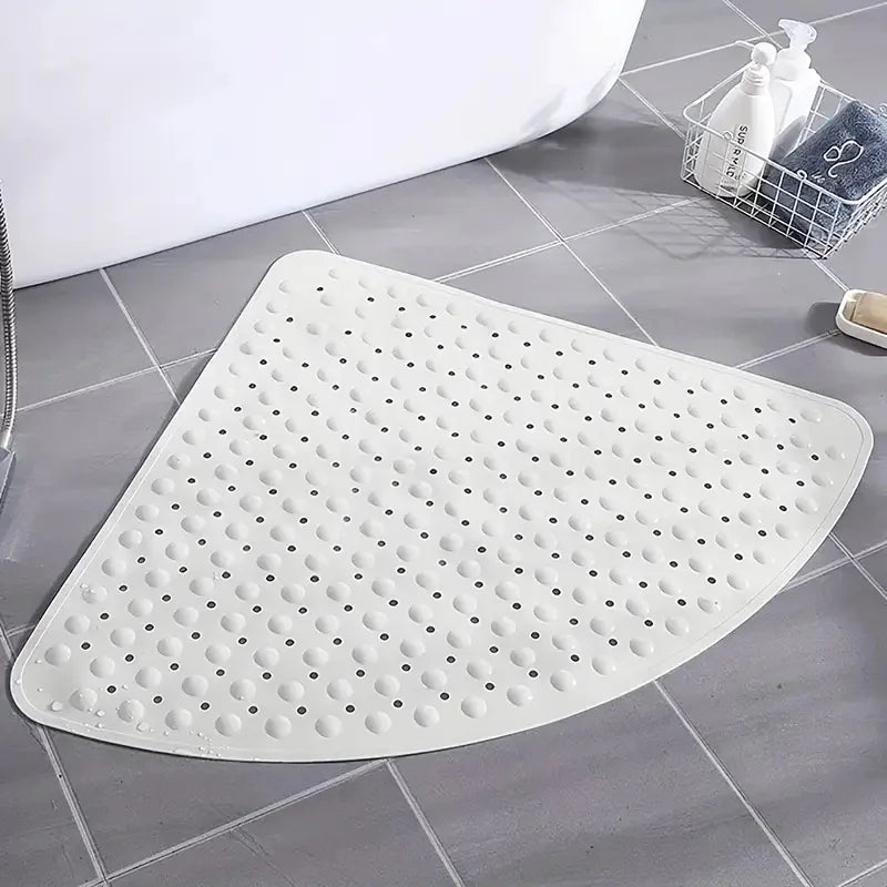 tapis bain blanc moderne perforations anti dérapage suction cups salle bain pvc lavable machine
