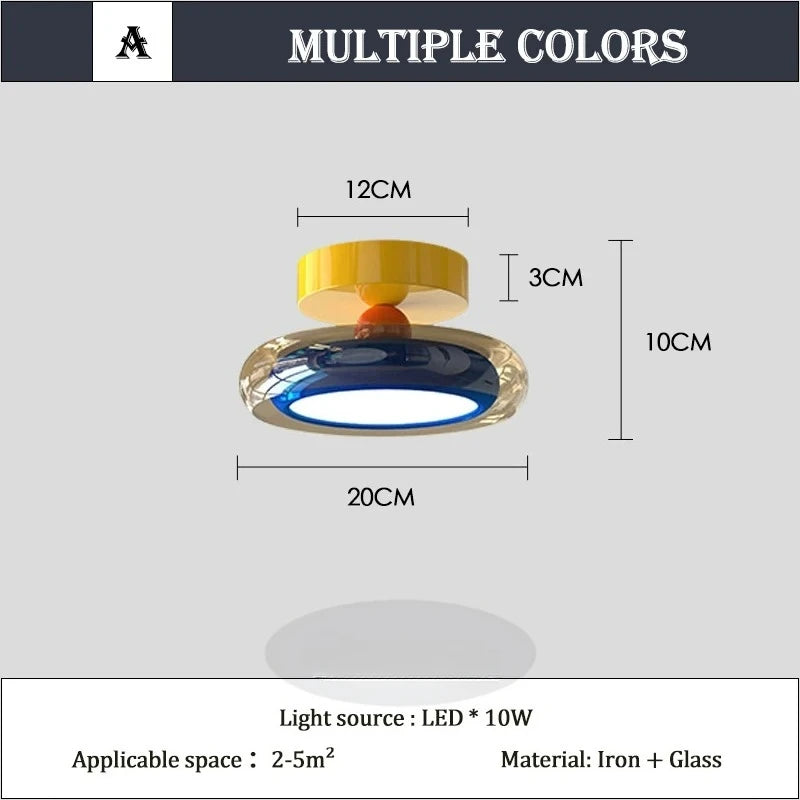lampe moderne couleur jaune bleu orange verre transparent led chambre enfant deco maison