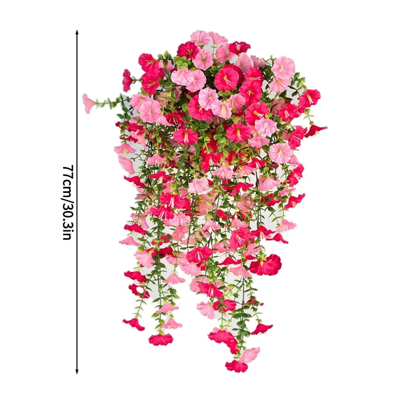 guirlande suspendue artificielle fleurs roses blanches violettes orange jaunes naturelles decoration jardin fete mariage