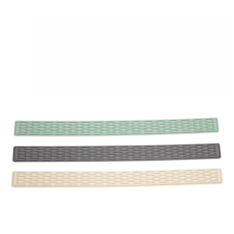 tapis antidérapant silicone rectangle moderne texturé protection cuisine vert menthe gris beige