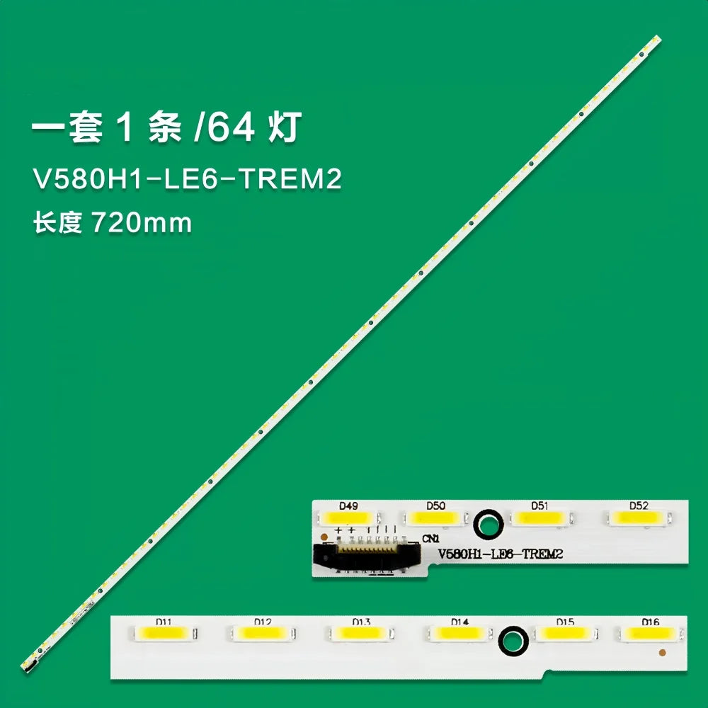 ruban led blanc points lumineux réguliers moderne 720mm connecteur deux extrémités