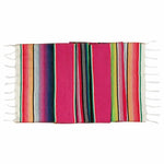 nappe rayée arc ciel mexicain festive coton réutilisable franges couleur vive table