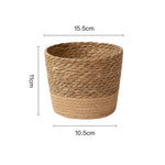 panier pliable osier tissé motifs réguliers poignées cuir naturel rustique jardin