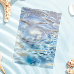 autocollants décoratifs vague mer cartes postales motifs ondulés marbrés floraux couleurs bleu vert rose