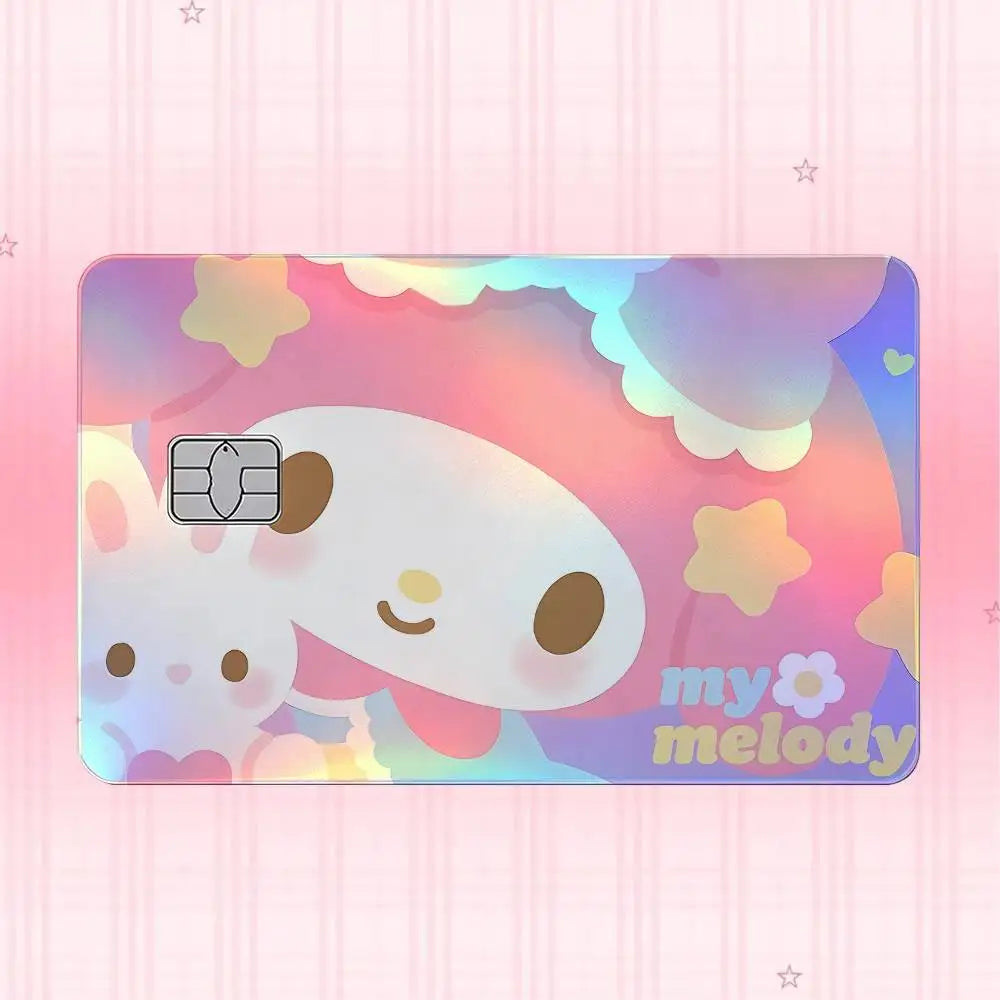autocollant carte crédit my melody dessin animé rose violet bleu blanc