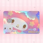 autocollant carte crédit my melody dessin animé rose violet bleu blanc