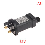 transformateur électrique 24v 6w led noir moderne prise secteur adaptateur commutateur ip44 étanche