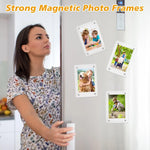 cadre photo magnétique transparent moderne blanc ruban magnétique gaskets supplémentaires papier plastique affichage réfrigérateur