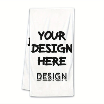 serviettes personnalisables polyester coton motif noir rectangulaires absorbantes blanches usage intérieur extérieur set deco