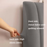 housse tête lit velours broderie moderne coussin sac rangement gris