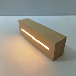 présentoir led bois acrylique verre transparent minimaliste interrupteur on off adaptable lampe nuit moderne