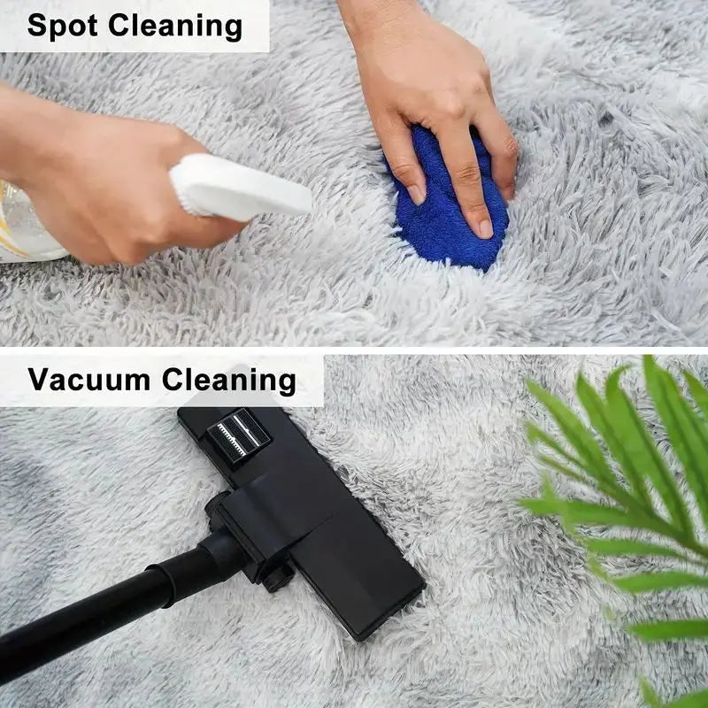 tapis noir blanc gris doux peluche épaisse moderne antidérapant confortable salon chambre coucher